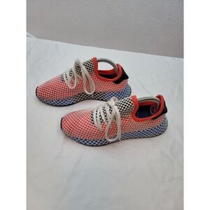 Adidas Deerupt Runner Mens 8 Red Blue Mesh Gym Jogging‎